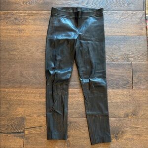 Women's Black Leather Skinny Jeans